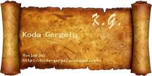 Koda Gergely névjegykártya